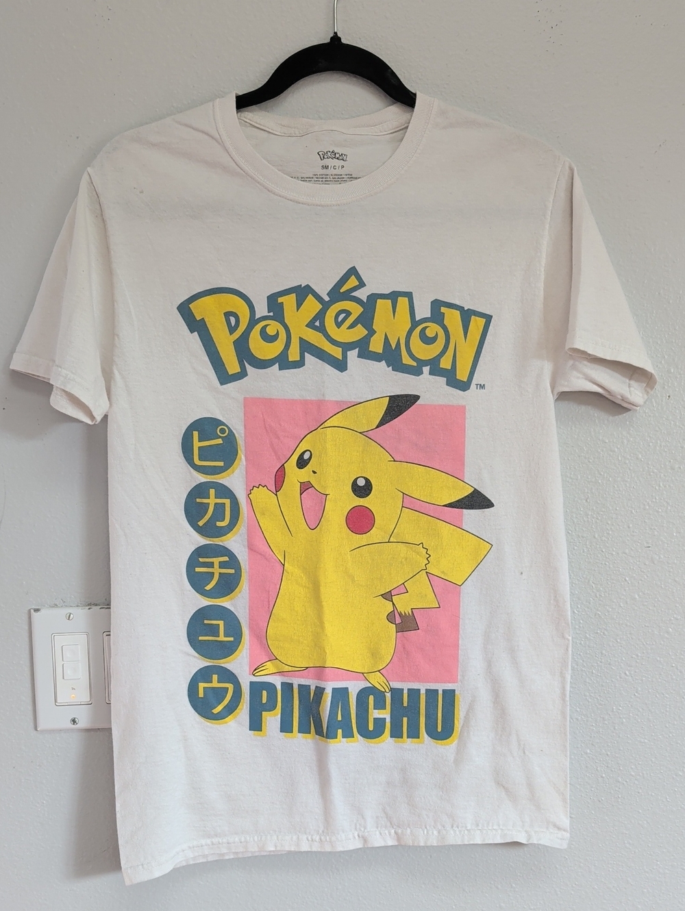 Pokemon Pikachu Graphic Tee — White, Yellow, Pink